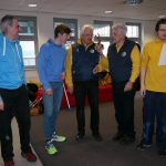 Die Pokalübergabe an unser Siegerteam: Saki Pantios, Alexandros Arampatzis, Alfred Kupetz, Richard Dörrenberg (CCD-Präsident), Miro Zlobinski (Turnierorganisation)